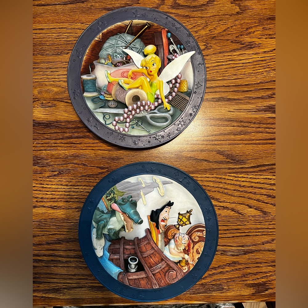 Walt Disney Peter Pan 3-D porcelain plates
